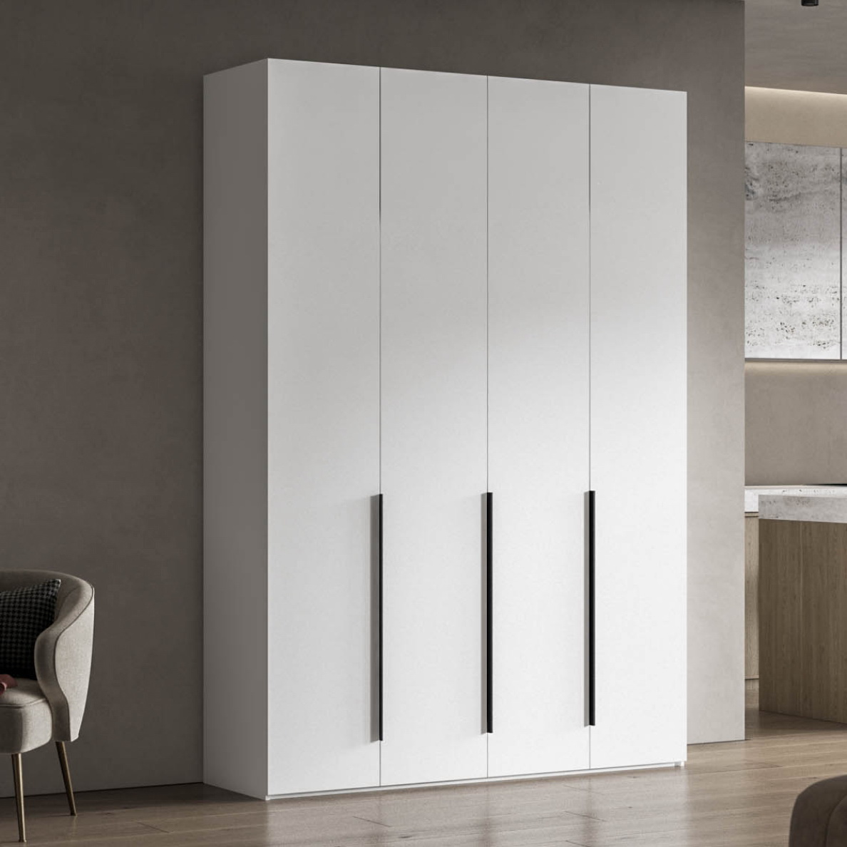 Босс Стандарт 160*236 шкаф распашной 4Д+ящики Белый