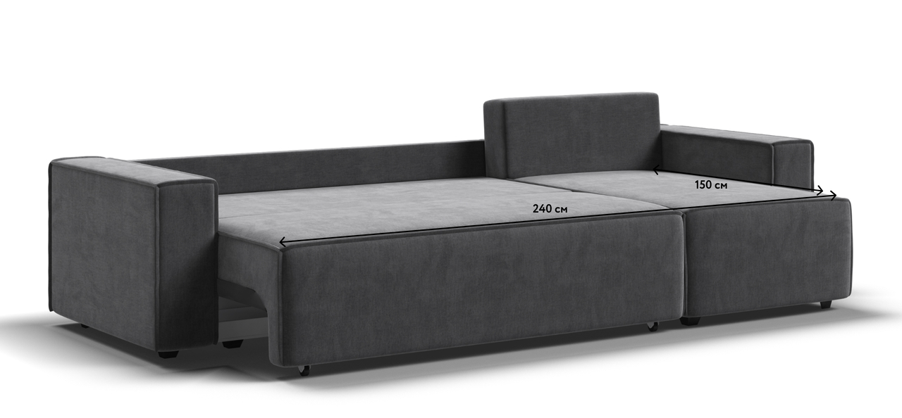 Угловой диван NORD 2.0 Велюр Monolit серый