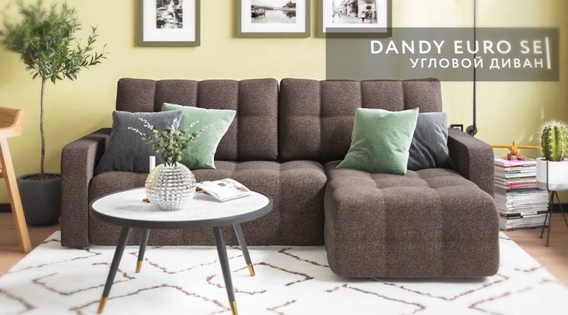Угловой диван Dandy euro SE велюр Monolit мокко