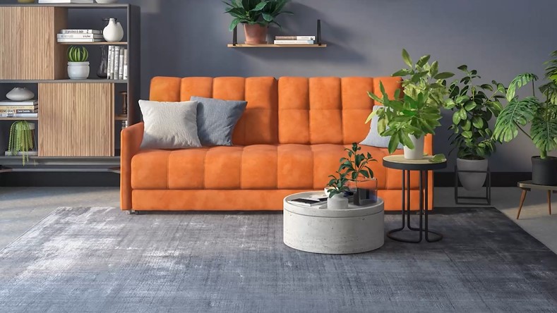 Диван BOSS 2.0 LOFT велюр Monolit синий