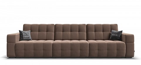 Диван BOSS.XO MAX велюр Monolit мокко / WOOD Smok