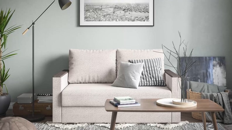 Диван Атланта-2 Лайт рогожка Malmo серый