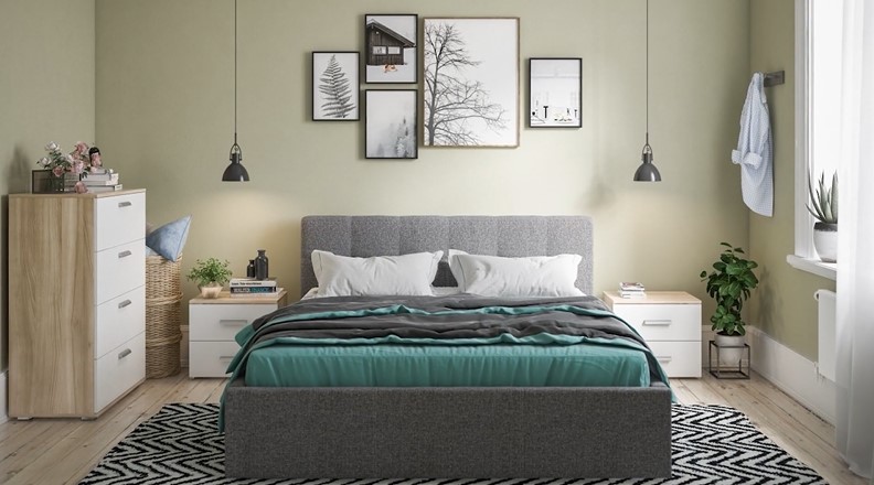 Кровать Белла 140*200 велюр Monolit серая