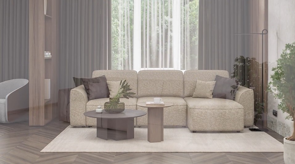 Кинг угловой диван Велюр Роял шампань