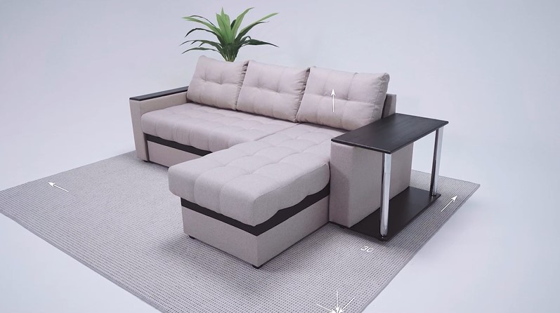 Угловой диван Атланта НПБ рогожка Malmo платина