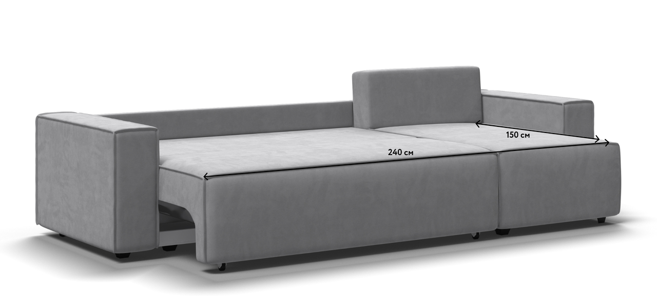 Угловой диван NORD 2.0 Велюр Monolit сталь