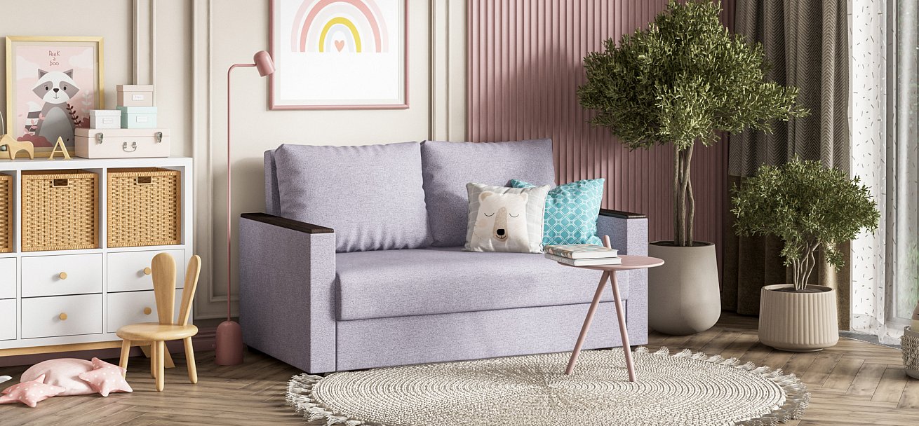 Диван Атланта-2 Лайт рогожка Malmo платина