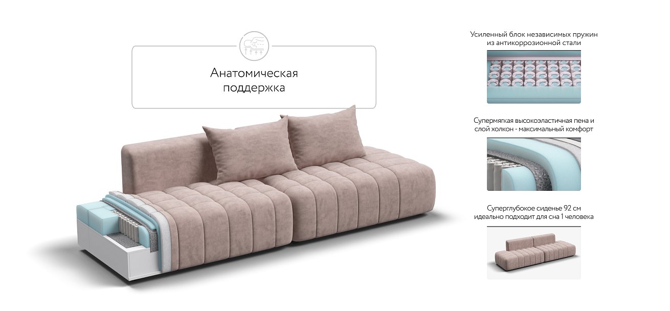 Диван Босс Твин прямой Велюр Royal пион