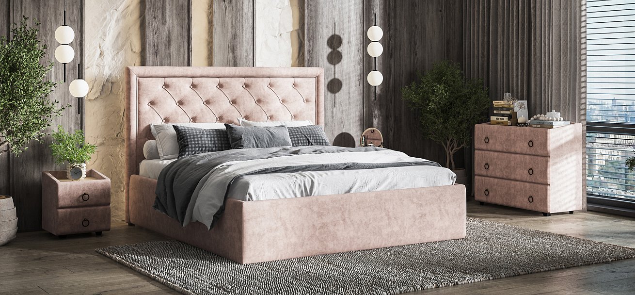 Кровать Босс Классик 180*200 Про велюр Royal пион NEW