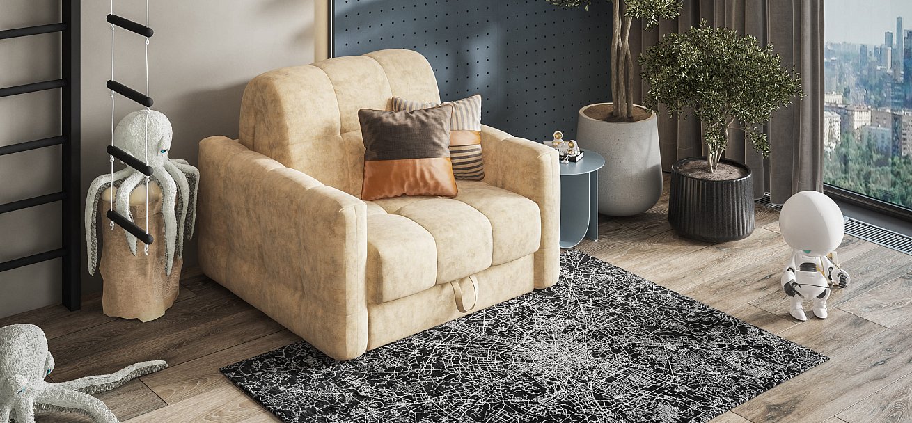 Кресло-кровать BOSS Sleep Велюр Роял шампань