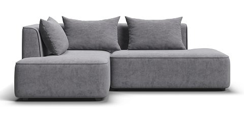 Кинг Твин угловой диван Велюр Роял агат левый