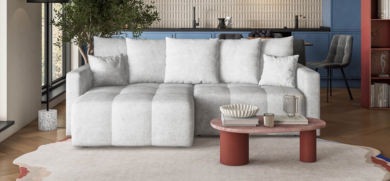 Угловой диван BOSS TREND Шенилл CLOUD грей