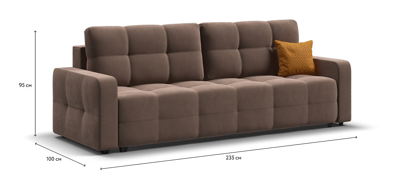 Диван Денди велюр Monolit мокко