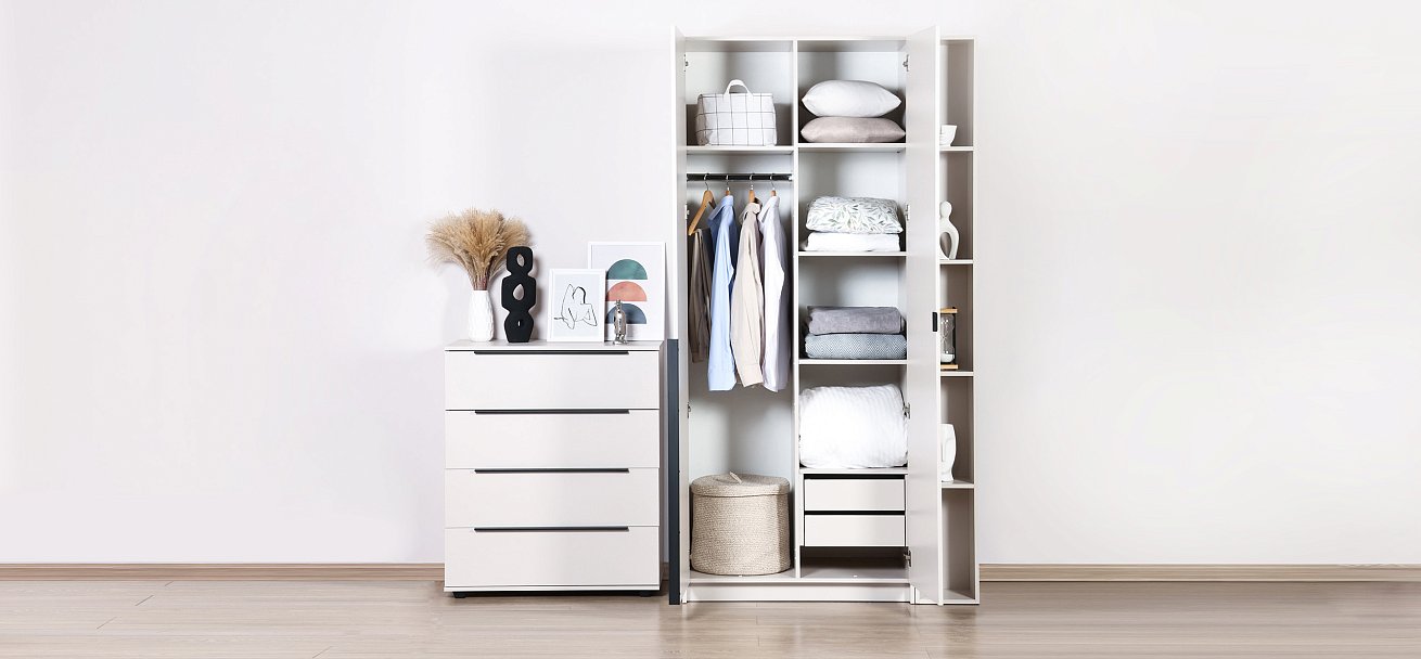 Рим 80 шкаф распашной 2Д+ящики 01 Кашемир