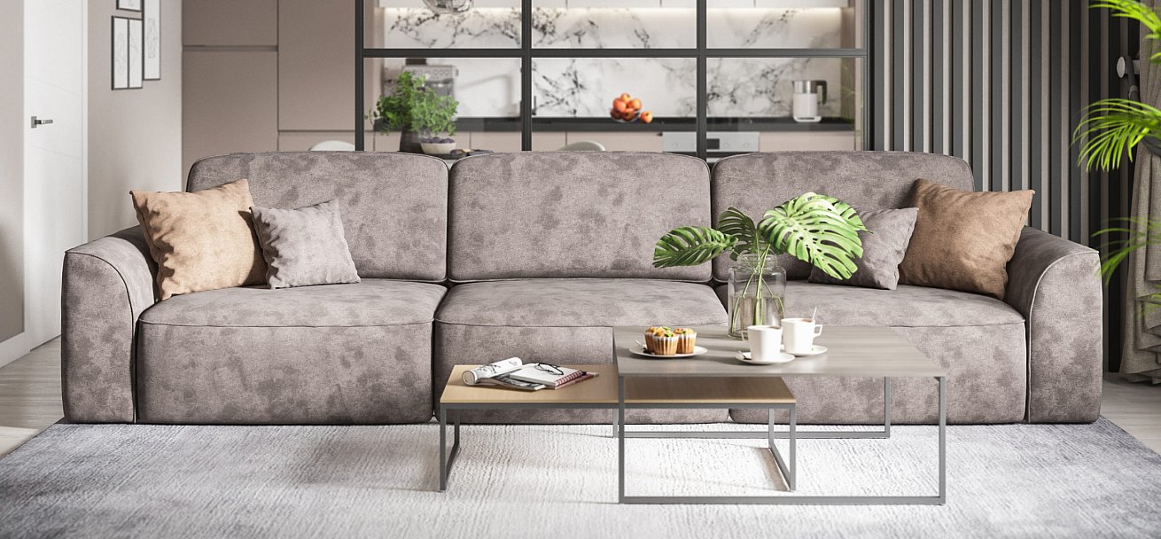 Диван KING MAX SE велюр Alkantara серый