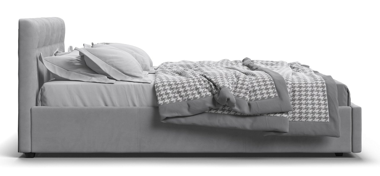 Кровать Белла 140*200 с ПМ велюр Monolit сталь