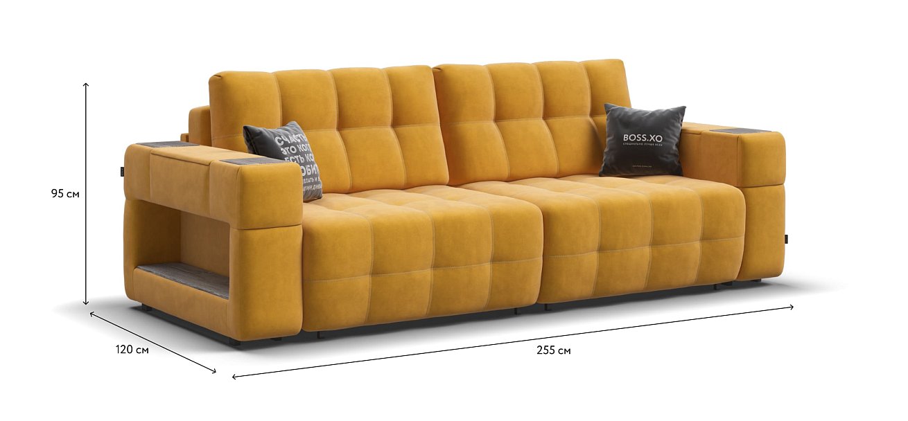Диван BOSS.XO велюр Monolit маст / WOOD Rock