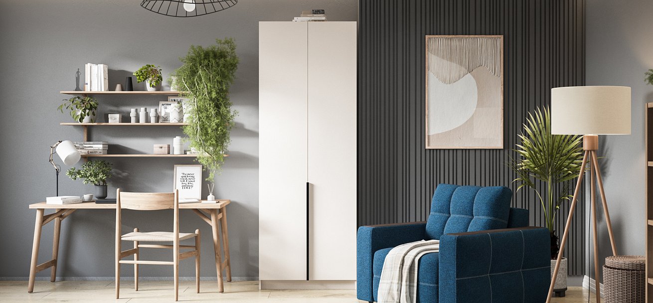 Рим 80 шкаф распашной 2Д+ящики 01 Кашемир