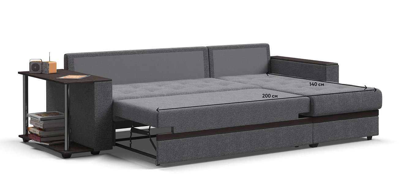 Угловой диван Атланта НПБ рогожка Malmo серый