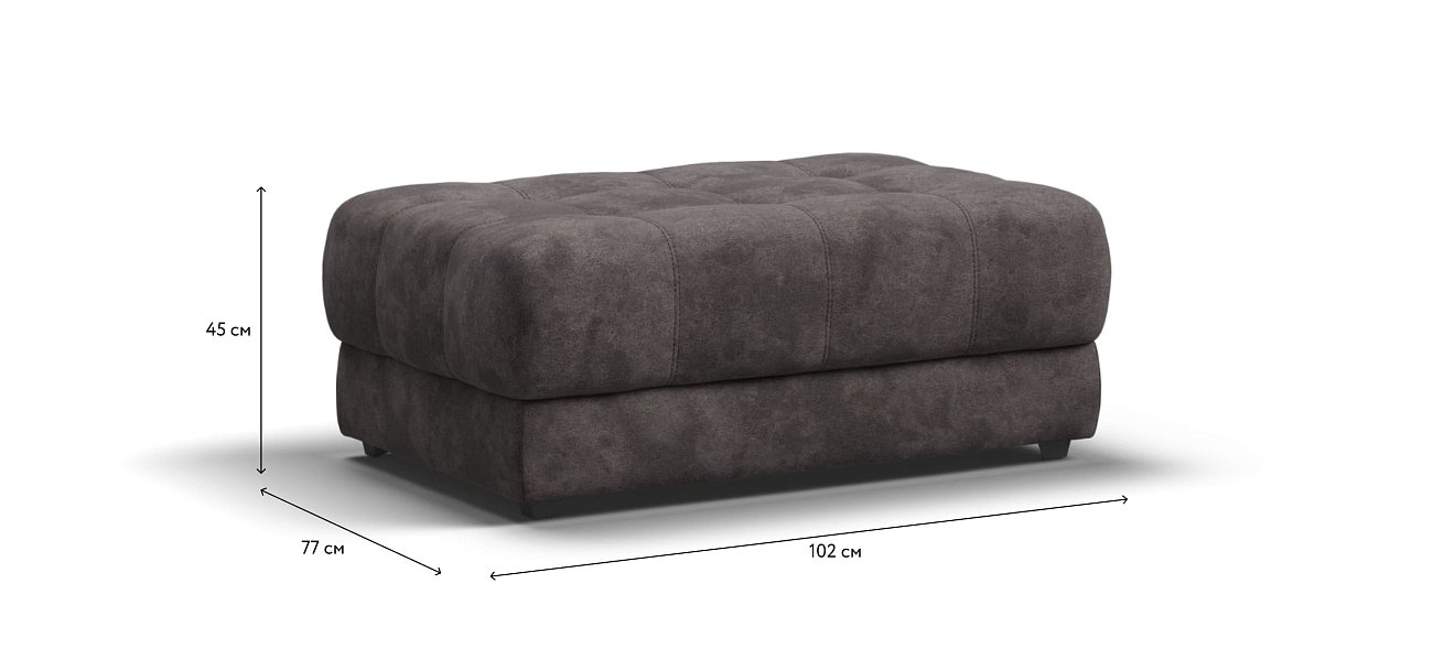 Пуф BOSS XL велюр Alkantara серый