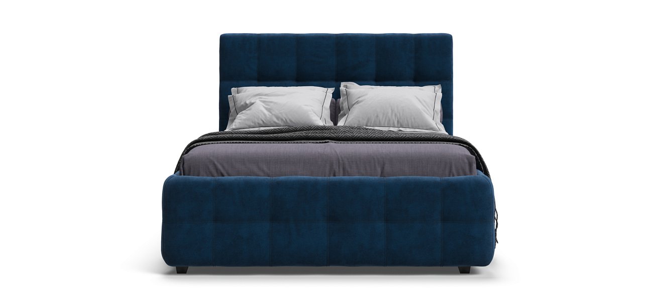 Кровать Босс 140*200 Про велюр Monolit синяя