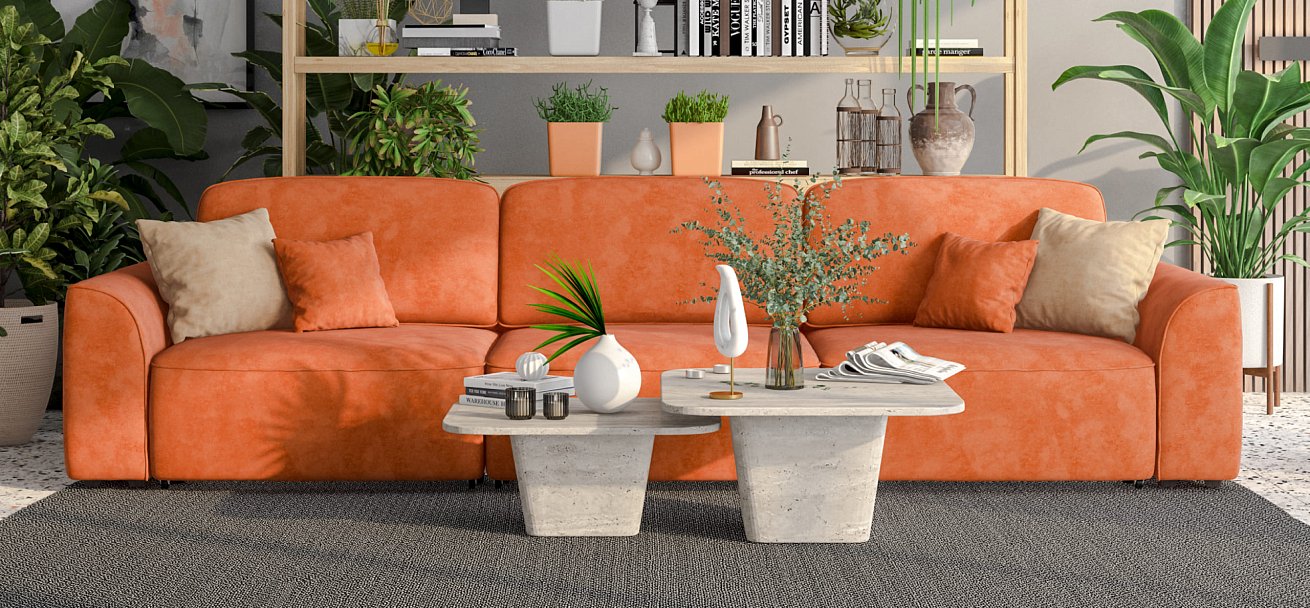 Диван KING MAX SE велюр Alkantara оранж