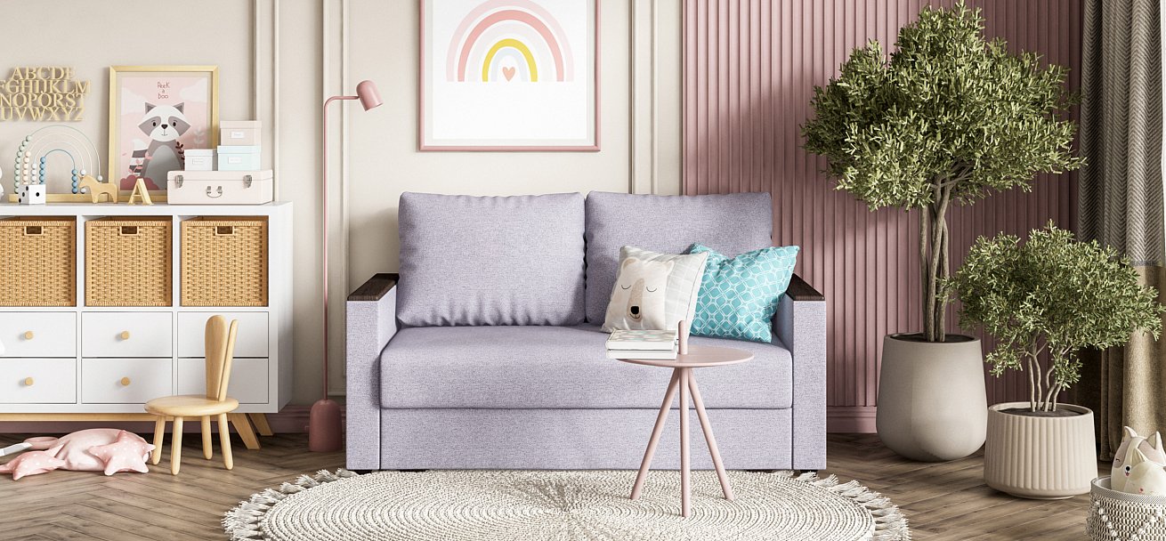 Диван Атланта-2 Лайт рогожка Malmo платина