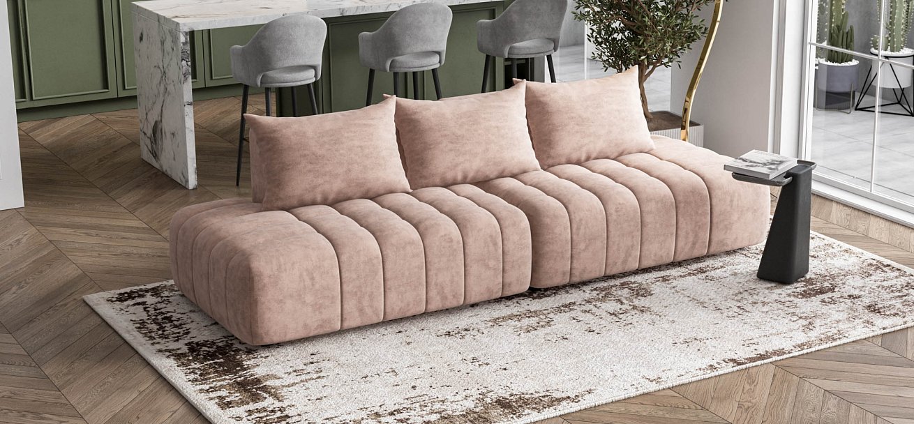 Диван Босс Твин прямой Велюр Royal пион