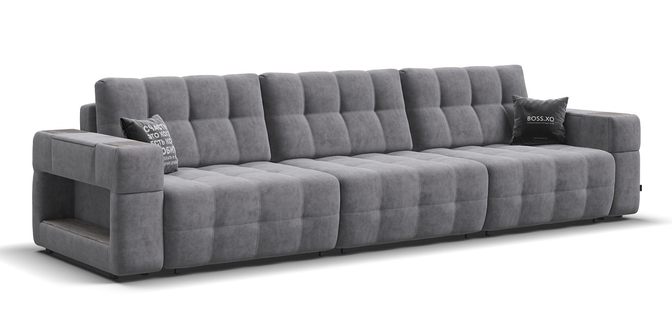 Диван BOSS.XO MAX Велюр Роял агат / WOOD Rock