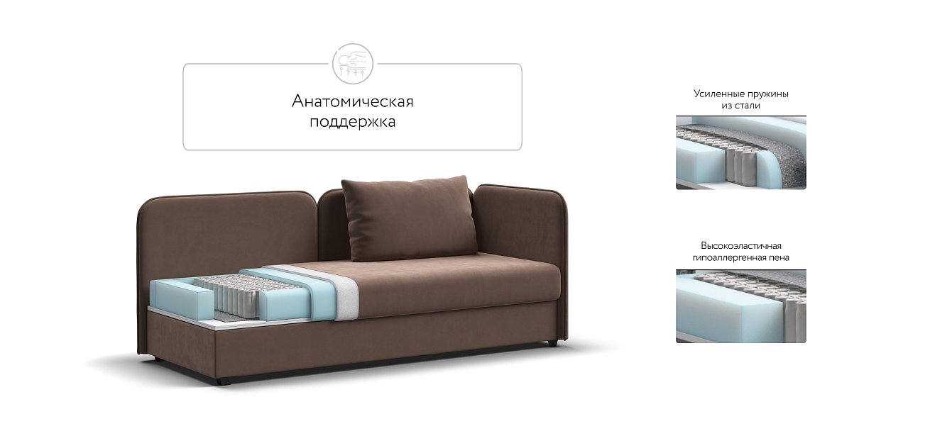 Тахта Ирис велюр Monolit мокко