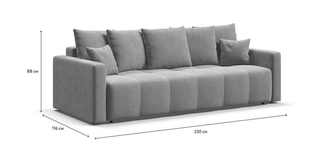 Диван BOSS TREND Велюр Monolit сталь