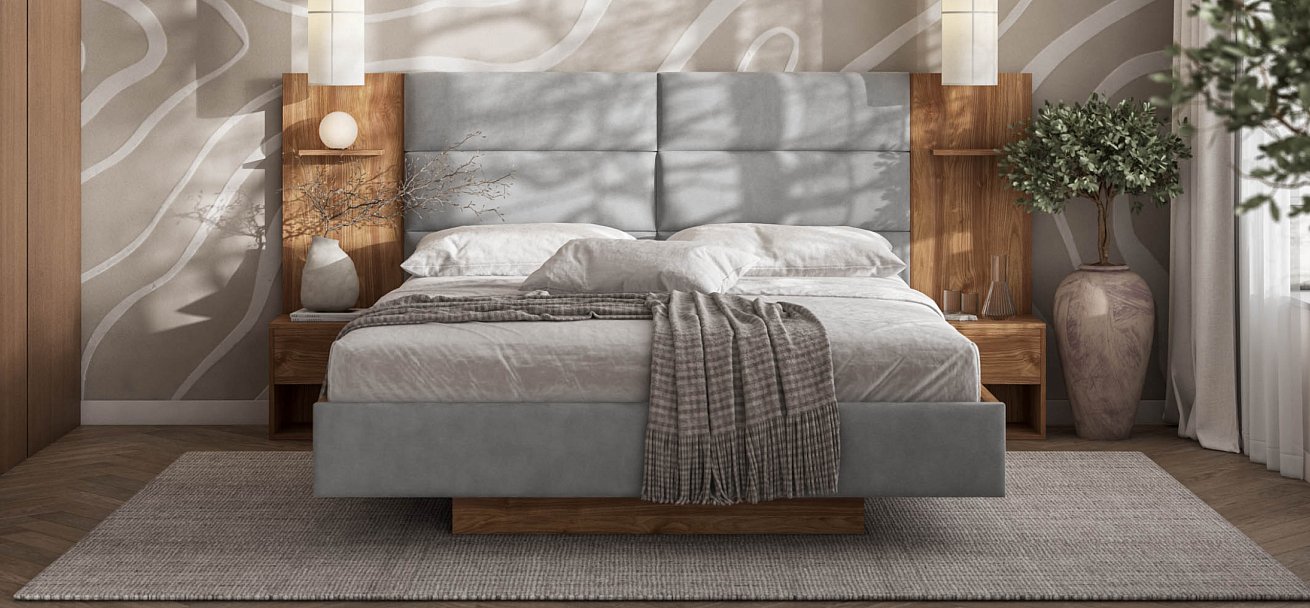 Кровать BOSS LOFT 160*200 Орех Селект, MONOLIT Сталь