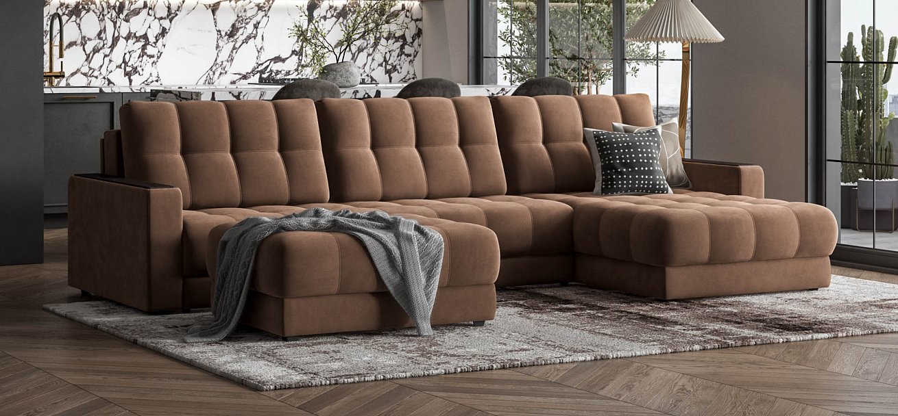 Пуф BOSS XL велюр Monolit мокко