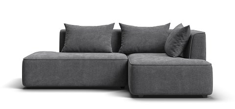 Кинг Твин угловой диван Шенилл Клауд графит правый