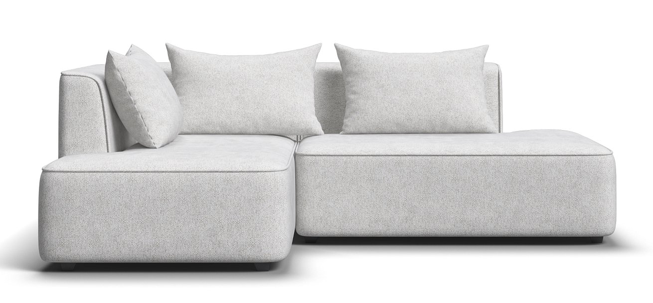 Кинг Твин угловой диван Шенилл Клауд крем левый