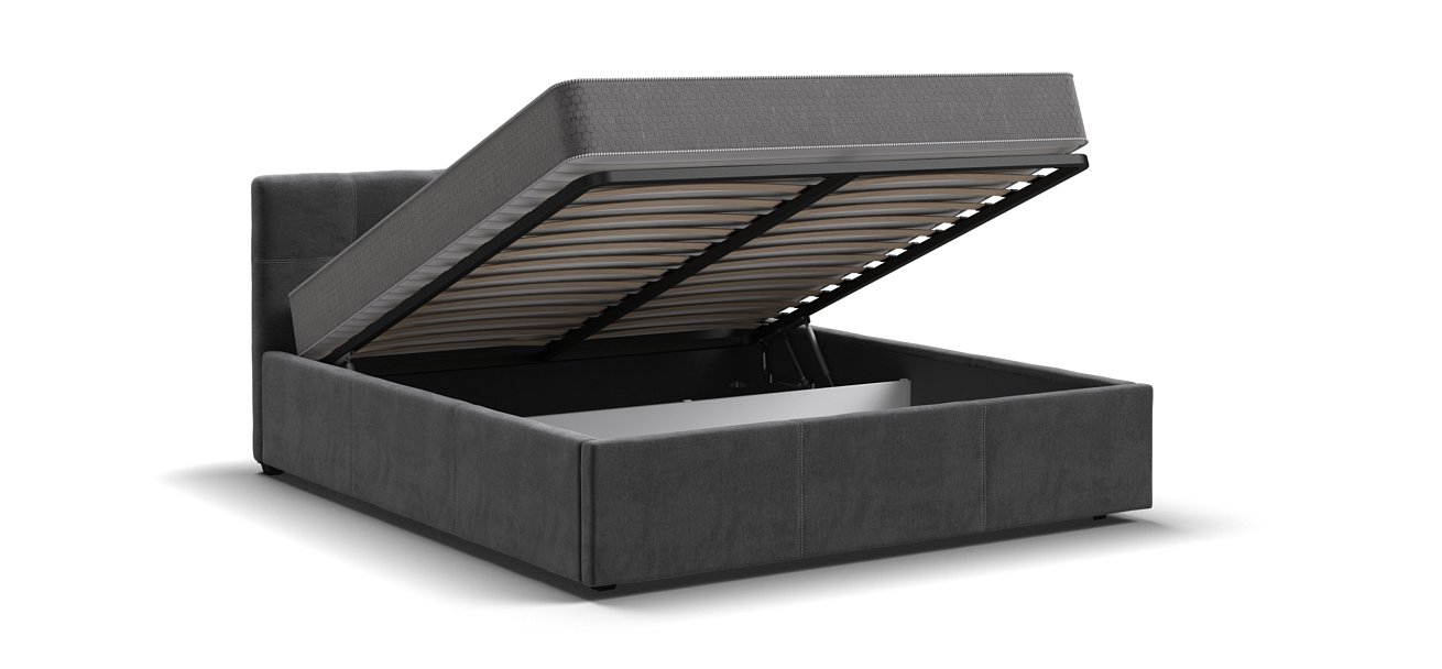 Кровать Белла 160*200 велюр Monolit серая