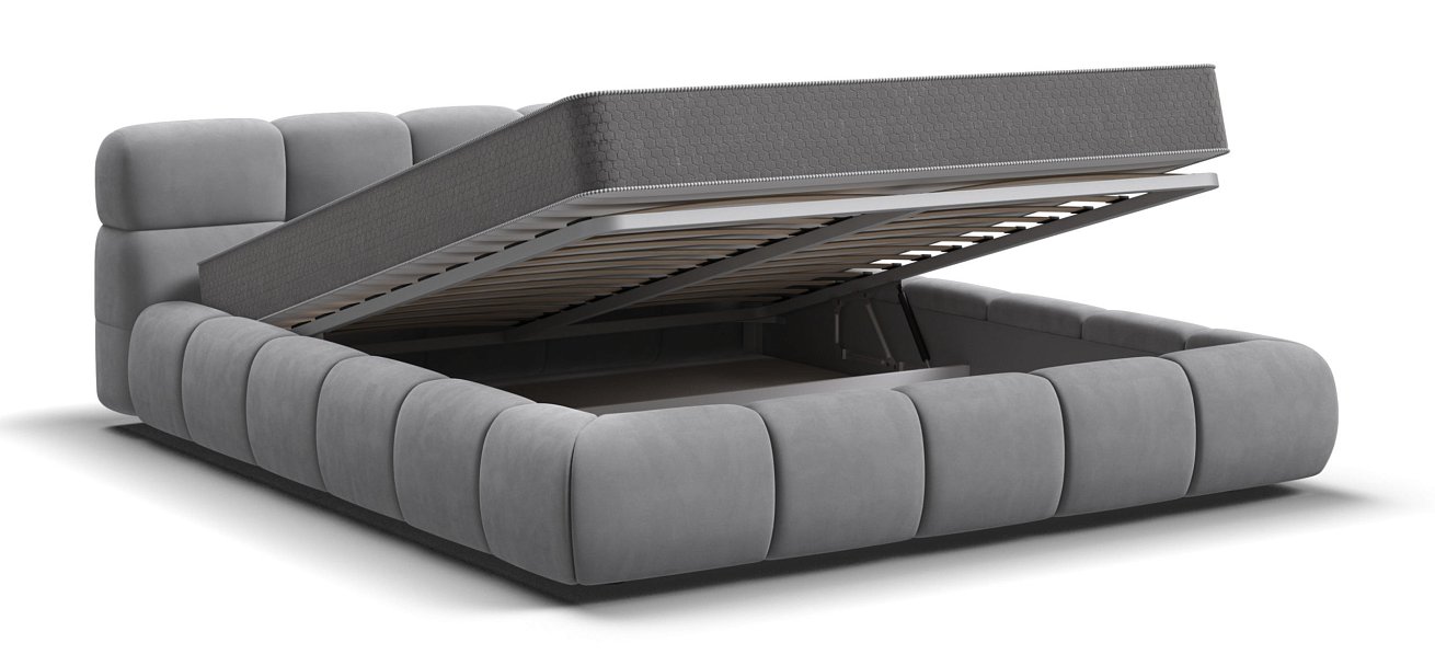 Кровать Босс Дрим 160*200 Про велюр Monolit сталь