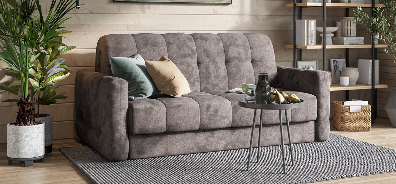 Диван BOSS Sleep 160 велюр Alkantara серый