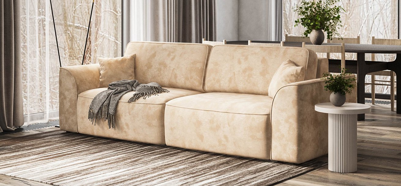 Элит диван Велюр Алькантара пепел