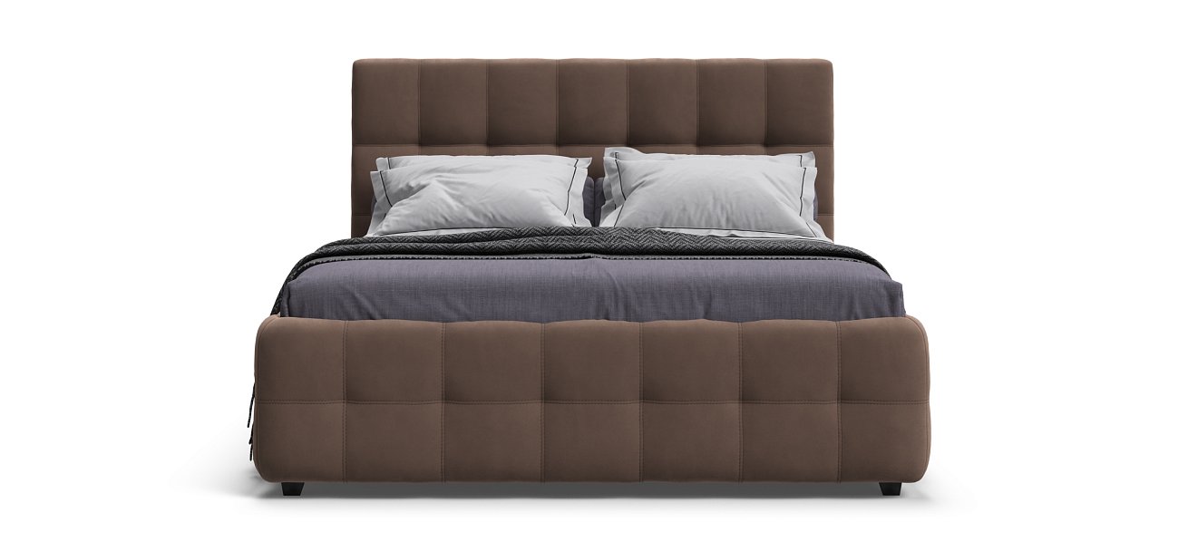 Босс Кровать+ПМ 160*200 Велюр Монолит мокко