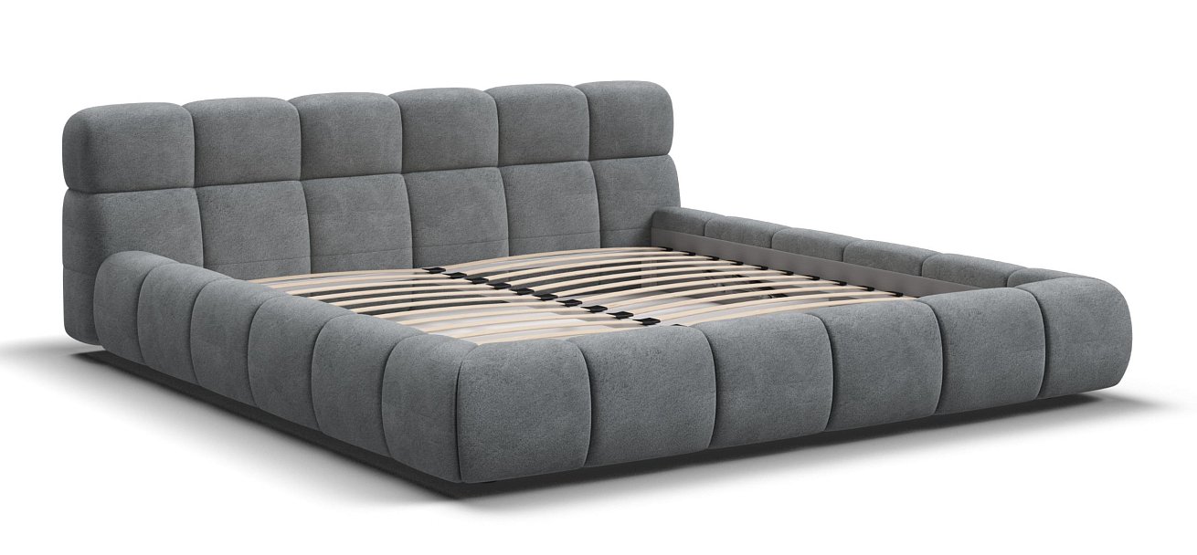 Босс Дрим Кровать+ПМ 180*200 Велюр Реал серый
