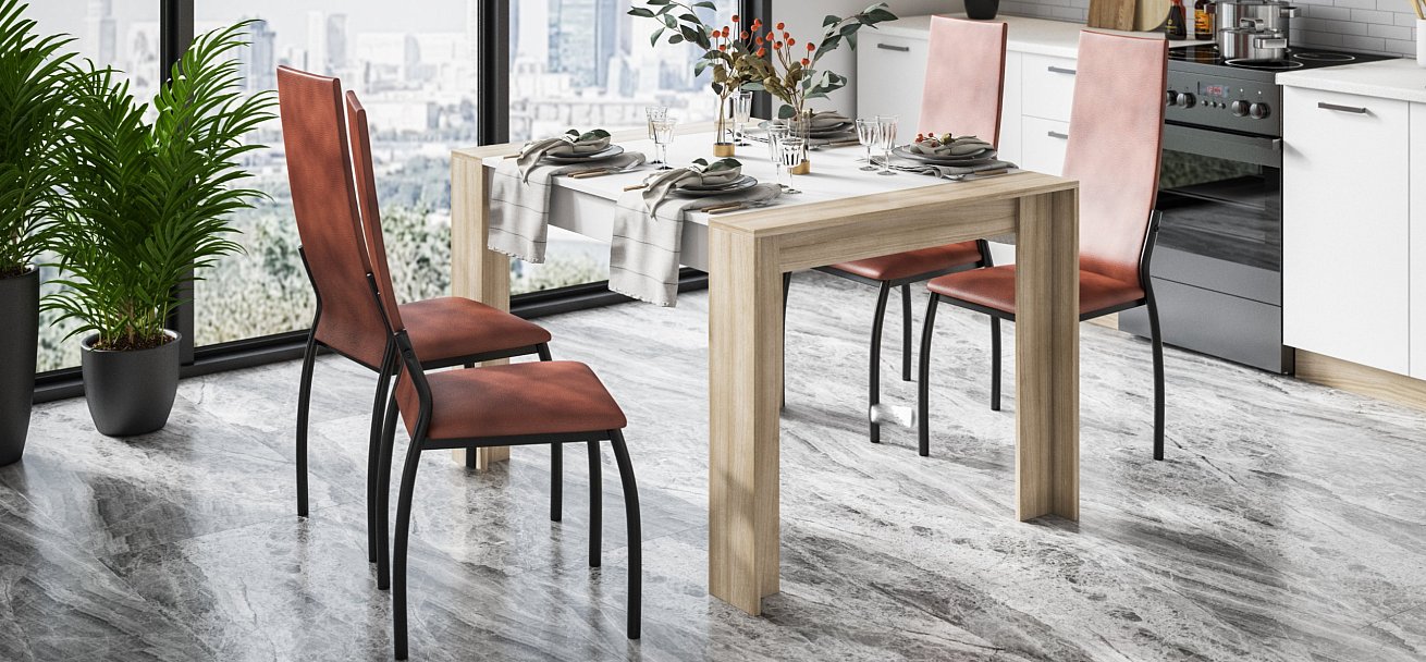 Стул АСТИ NEW 2 шт. экокожа Табак, черный