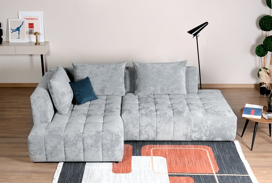 Босс Твин угловой диван левый Велюр Роял агат