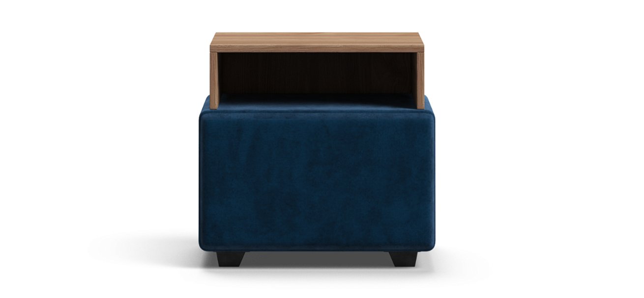 Тумба Босс Велюр Монолит синий, Орех селект