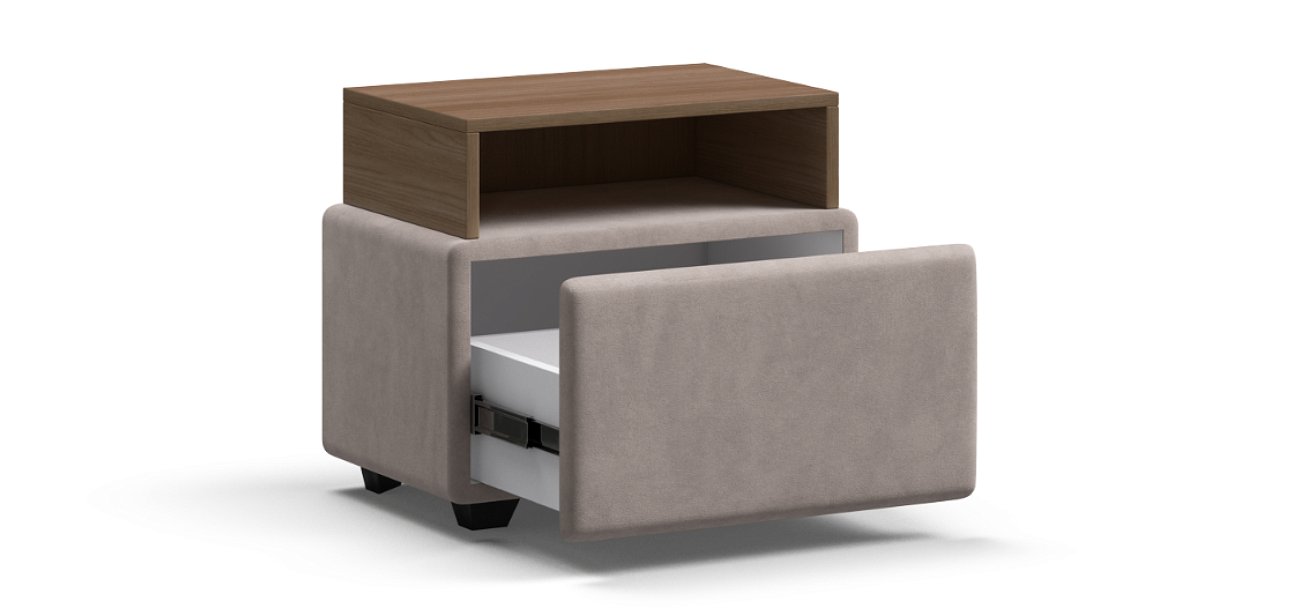 Тумба Босс Велюр Монолит латте, Орех селект