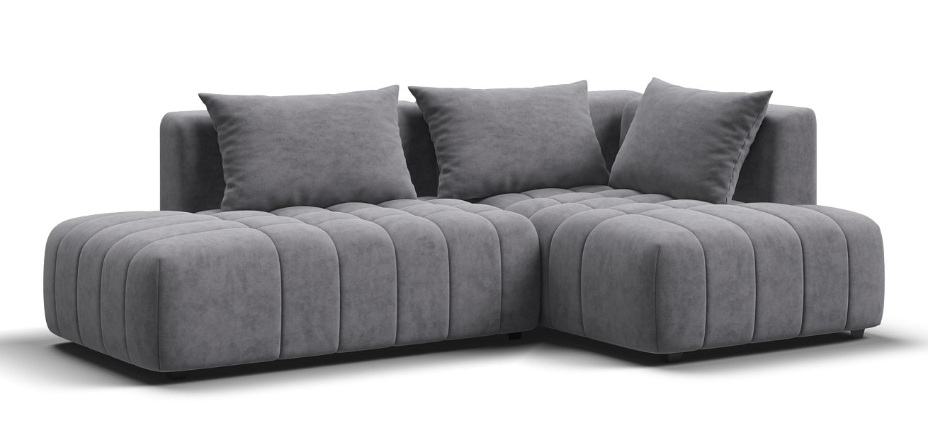 Босс Твин угловой диван правый Велюр Роял агат