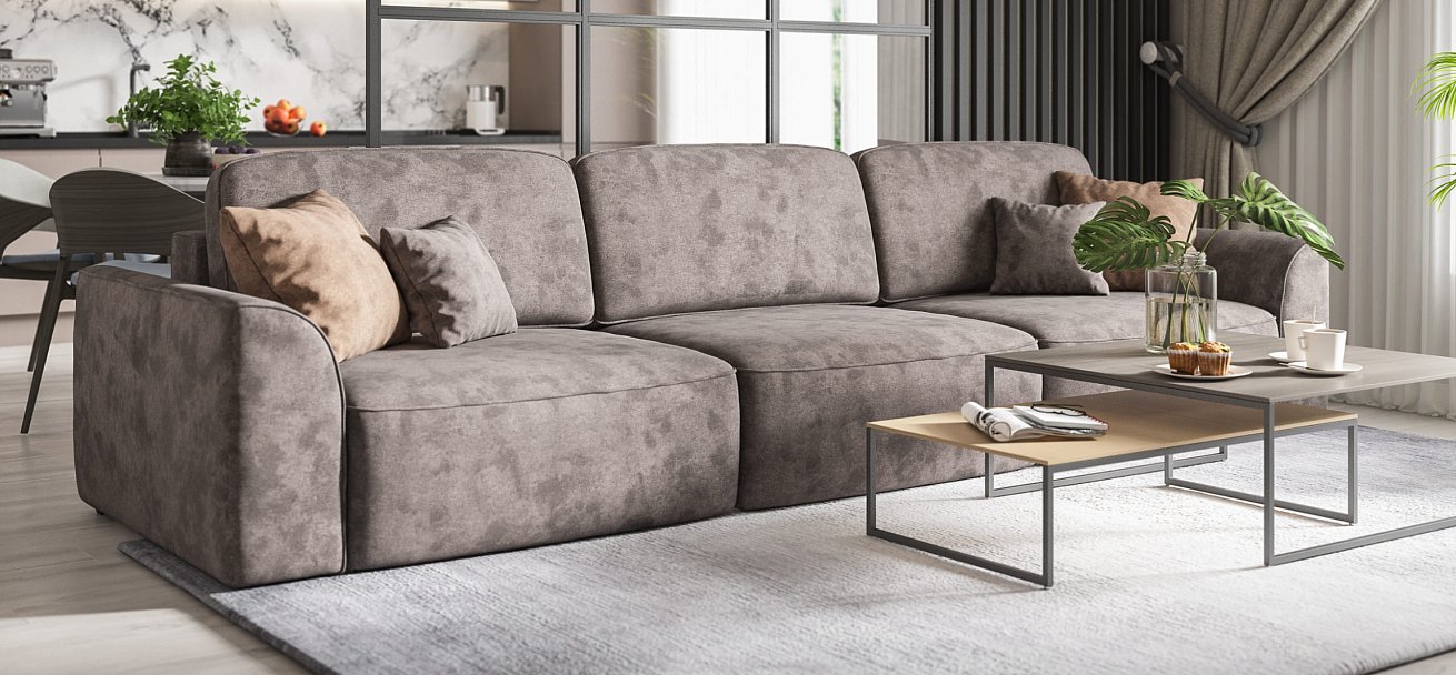 Диван KING MAX SE велюр Alkantara серый