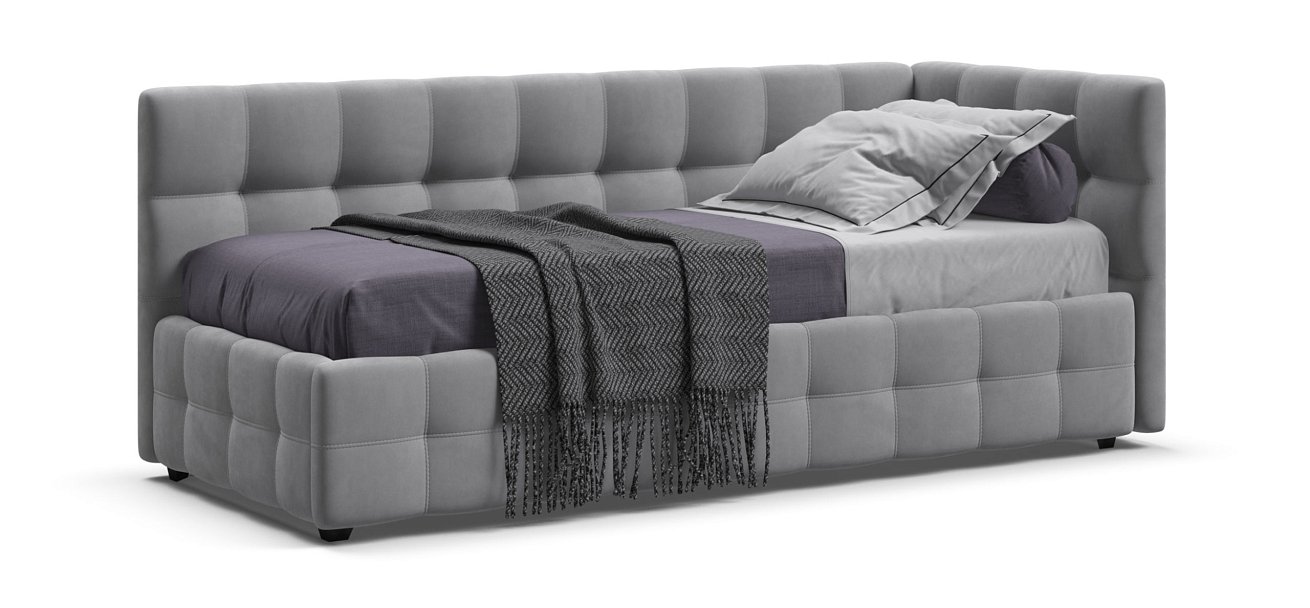 Кровать BOSS mini NEW велюр Monolit сталь