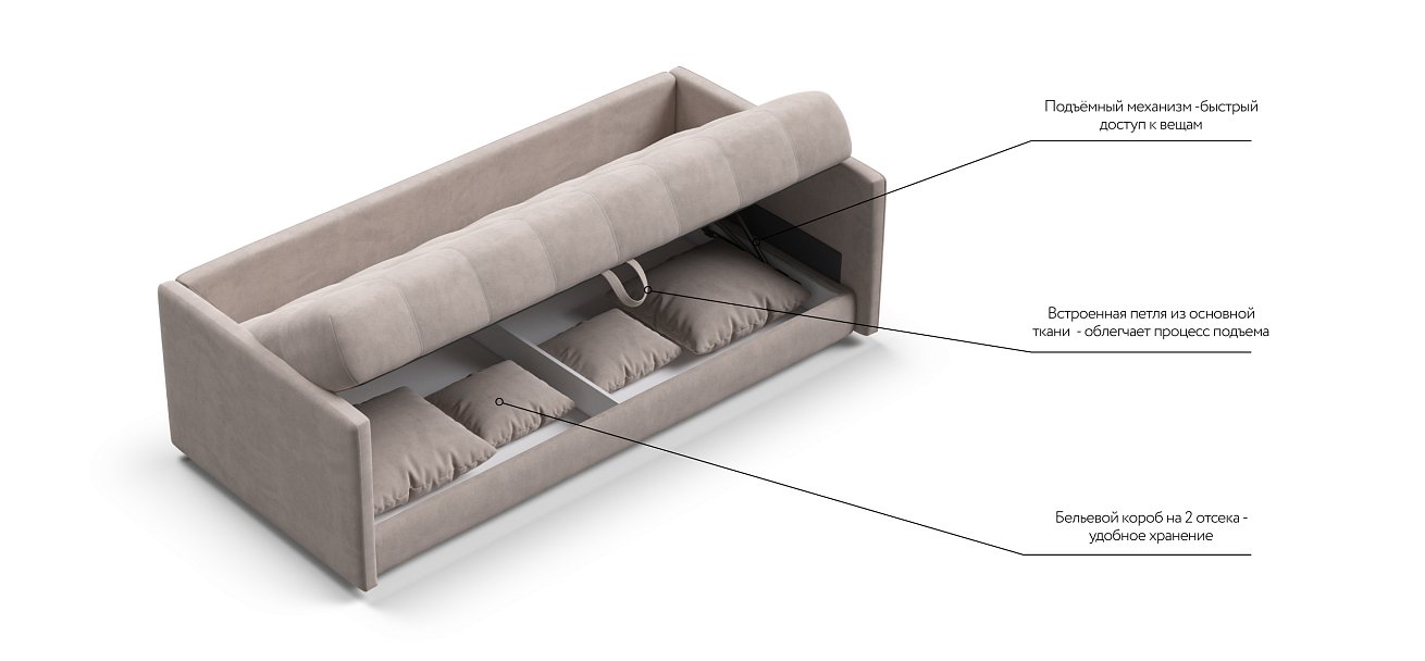 Тахта BOSS велюр Monolit латте