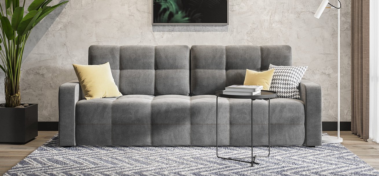 Диван Денди велюр Monolit серый